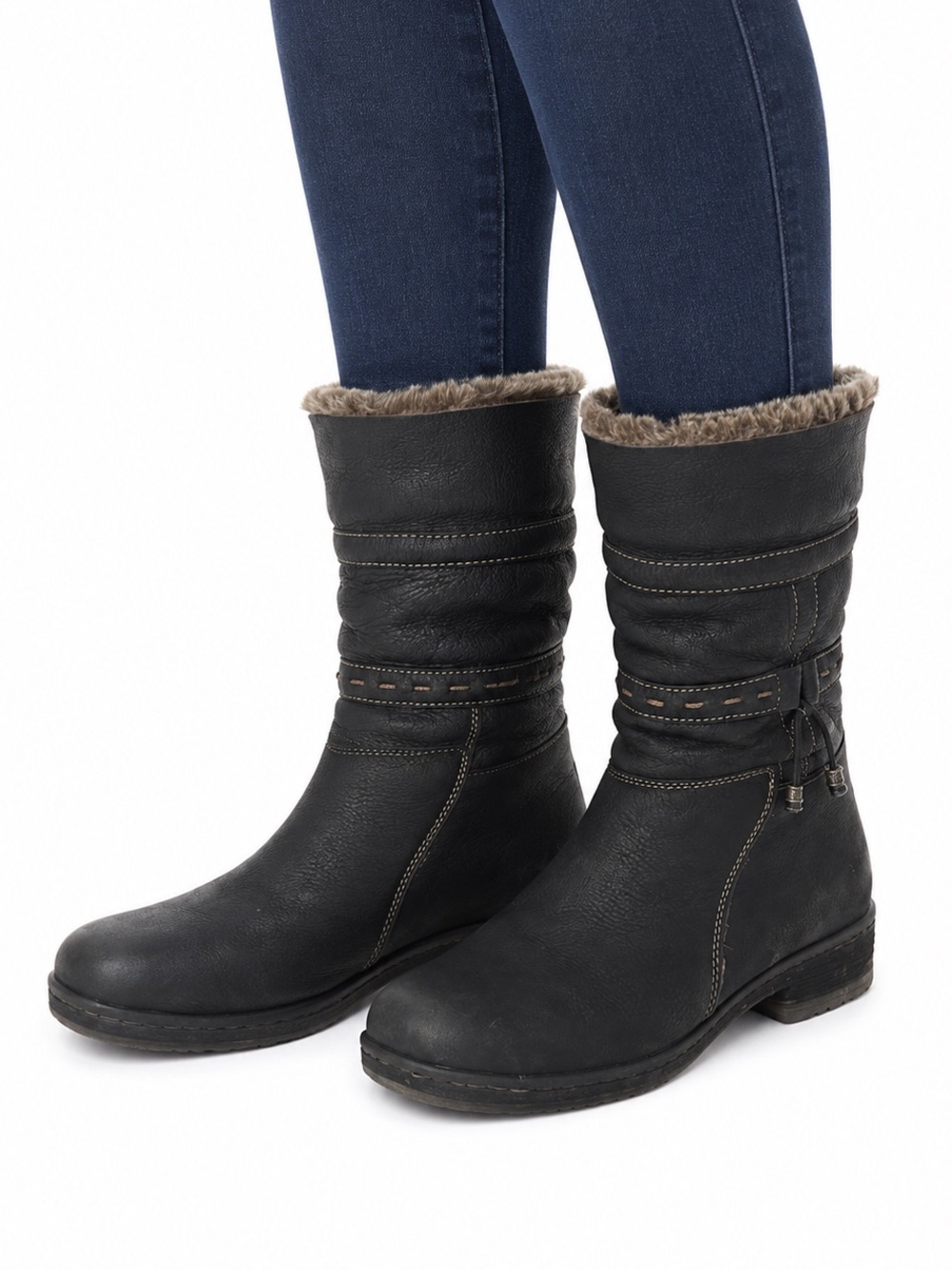 Size‎ 8 Blondo Women’s AquaProtect Waterproof Faux Fur Mid Calf Boots Black
